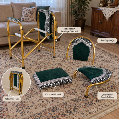 🌙 Secdehane™ Destekli Namaz Sandalyesi